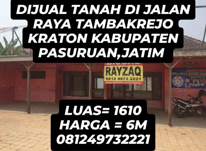 dijual tanah jalan raya tambakrejo