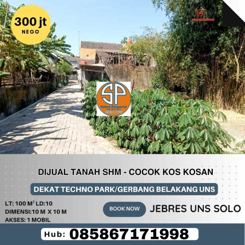 dijual tanah jebres dekat uns