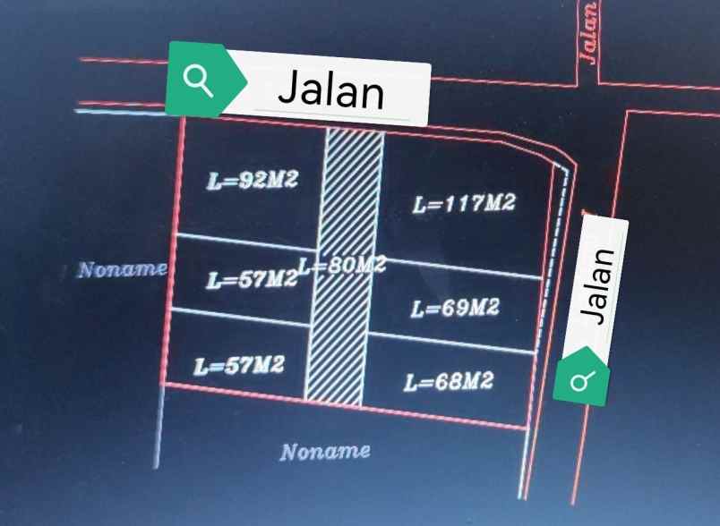 dijual tanah jl raya kranggan