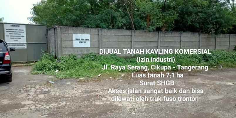 dijual tanah jl raya serang cikupa