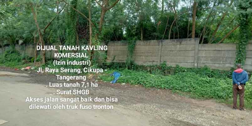 dijual tanah jl raya serang cikupa