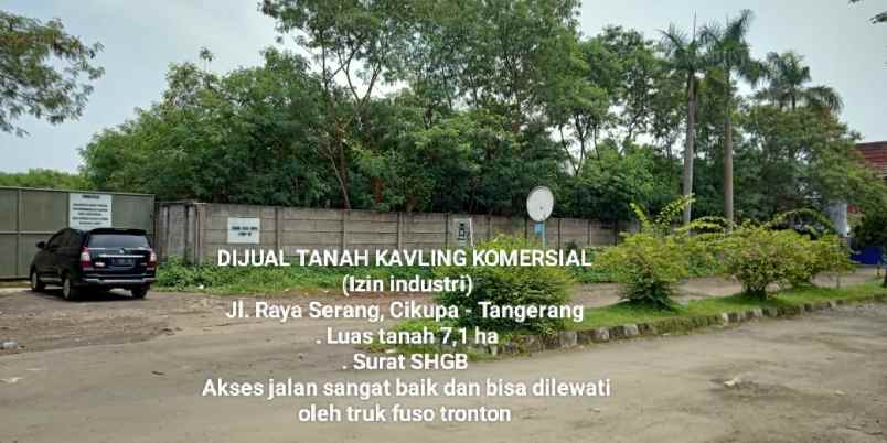 dijual tanah jl raya serang cikupa