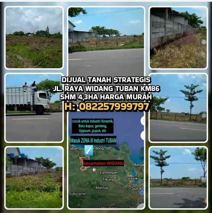 dijual tanah jl raya widang km 86 tuban