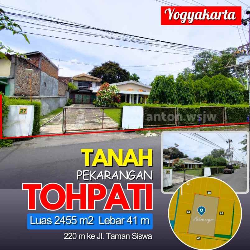dijual tanah jl tohpati no 27 wirogunan