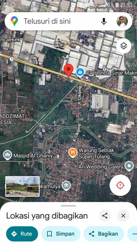 dijual tanah jln raya rancaekek