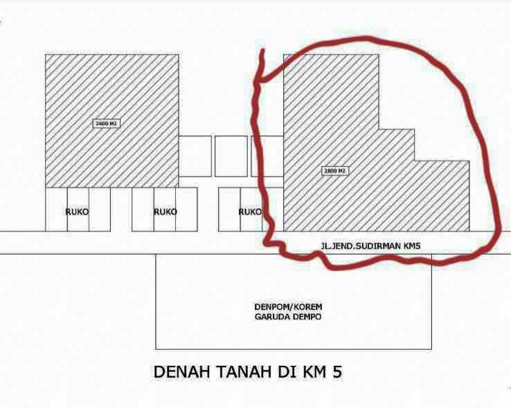 dijual tanah km 5 palembang bonus rumah besar