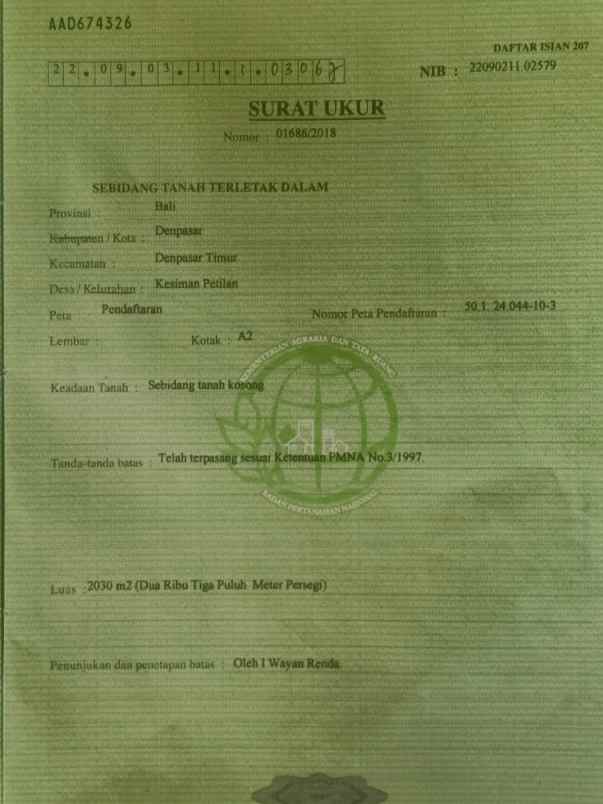 disewakan tanah kesiman petilan