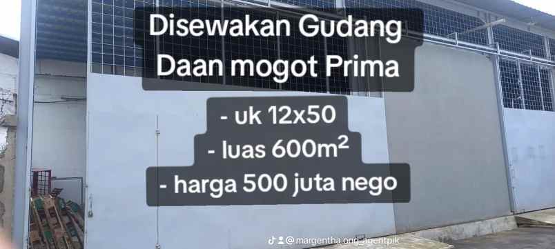 gudang daan mogot prima luas 600m