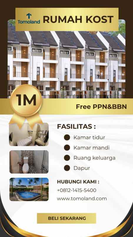 jual cepat kost 8 kamar malang kota free pajak