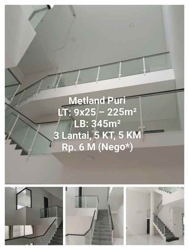 metland puri lt 9x25 225m lb 345m 3 lantai 5 kt 5 km