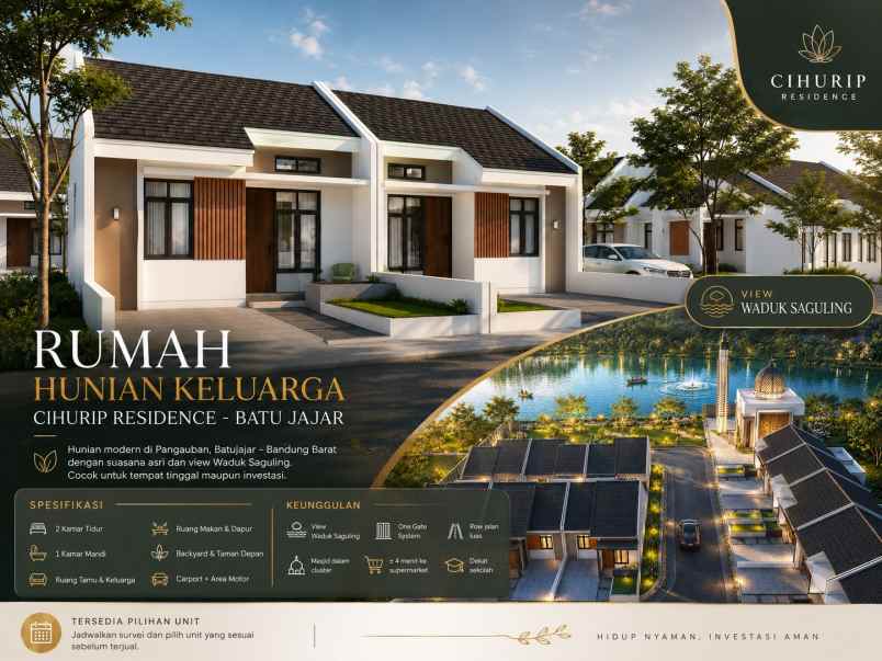 rumah 2 kamar tidur view waduk saguling batujajar