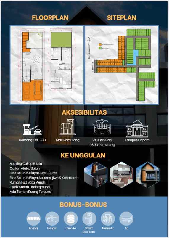 rumah 2 lantai paling murah dekat tol pamulang