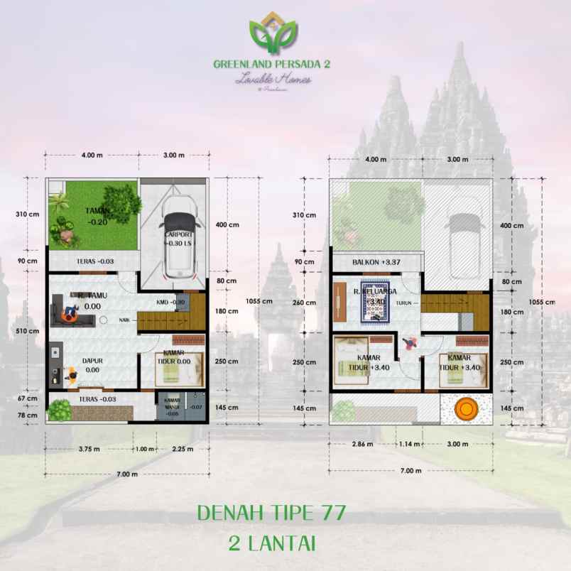 rumah 2 lantai scandinavian di zona wisata prambanan