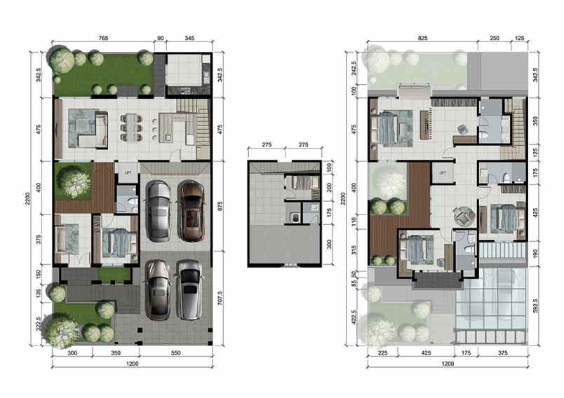 rumah dengan privat lift di citralan surabaya