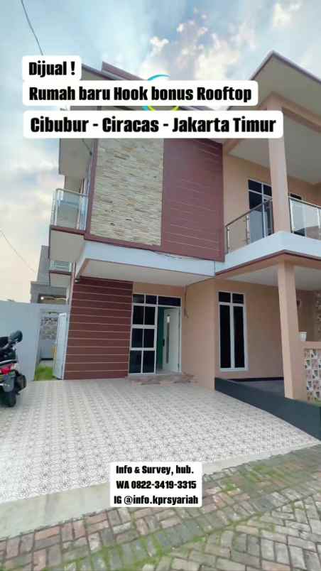 rumah hook rooftop cluster cibubur jakarta timur