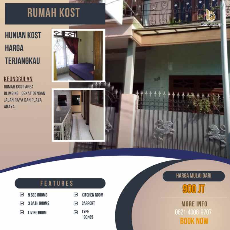 rumah kost bebas banjir kota malang