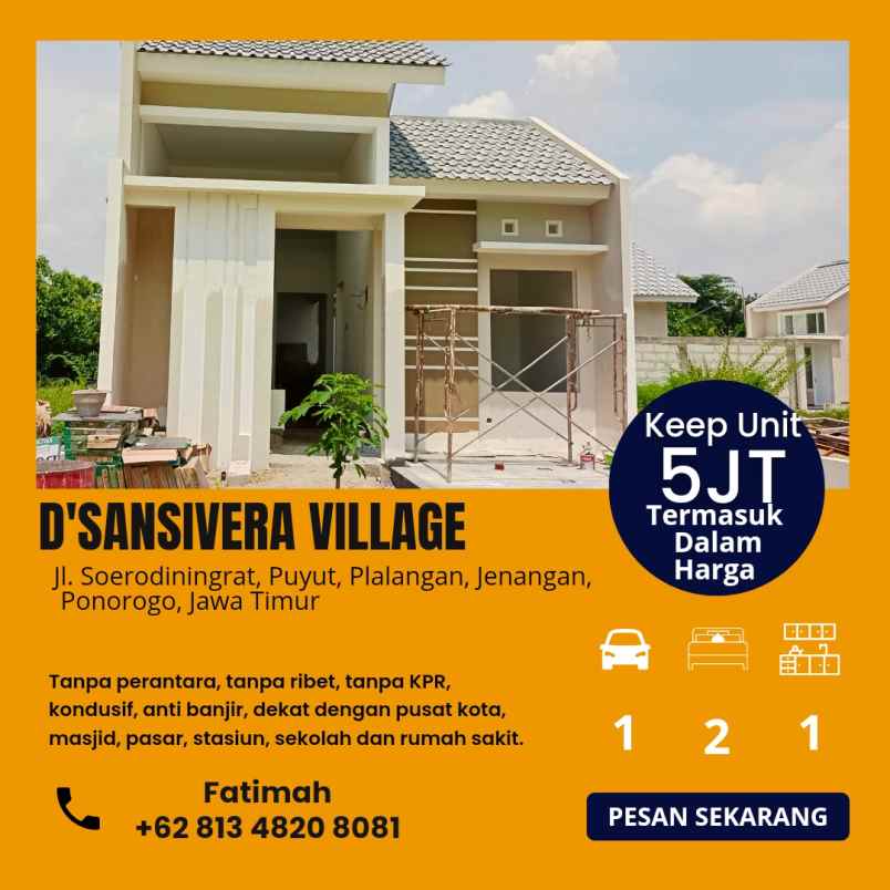 rumah minimalis syariah di ponorogo satu lantai