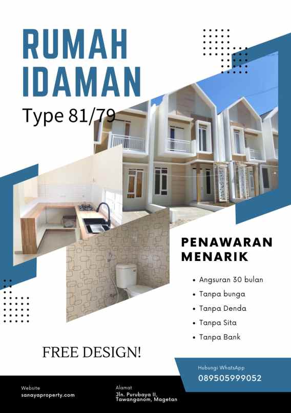 rumah modern dengan design scandinavian type 81 79