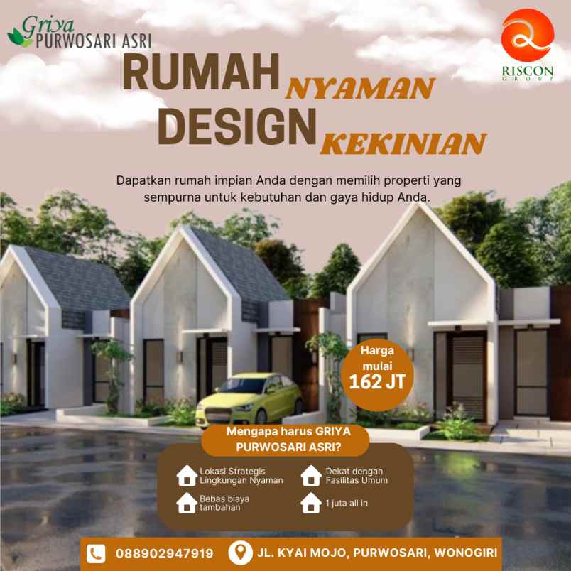 rumah nyaman design kekinian di wonogiri kota