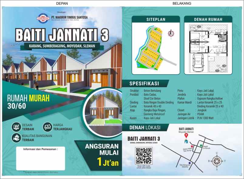 rumah paling murah tepi jalan utama bawuran