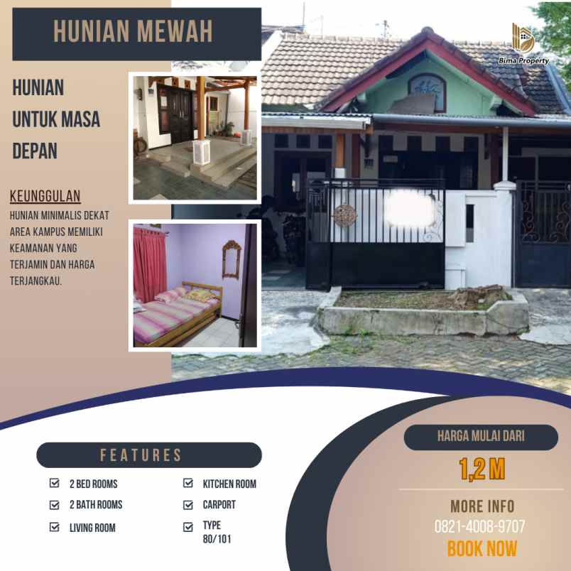 rumah second minimalis kawasan kampus di kota malang