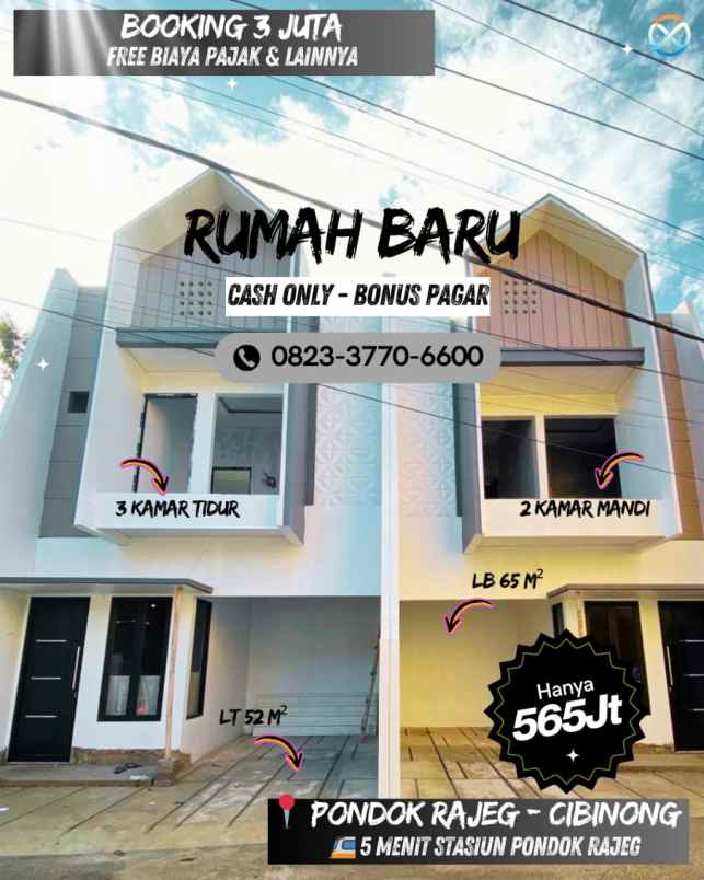 rumah siap huni dekat stasiun pondok rajeg