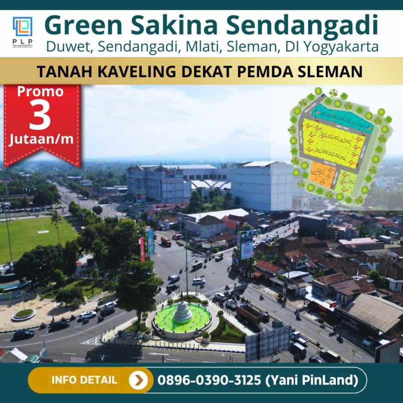 tanah kaveling 3 jutaan m dekat pemda sleman