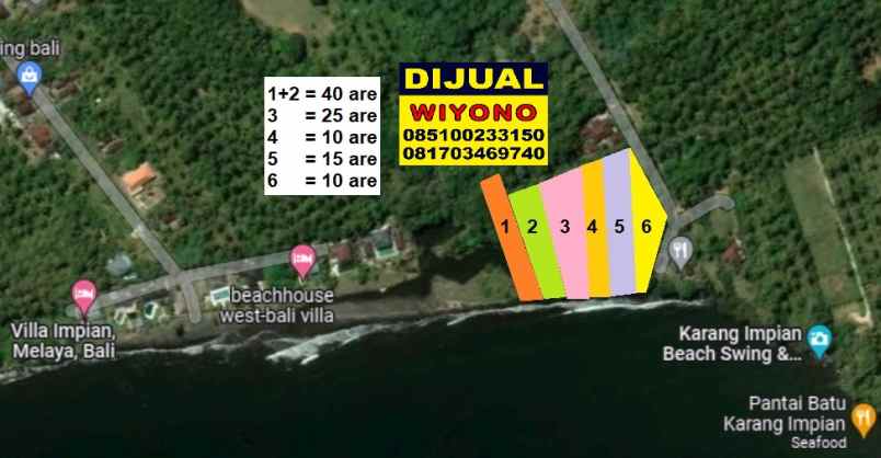 tanah kavling beach front jembrana negara bali dijual