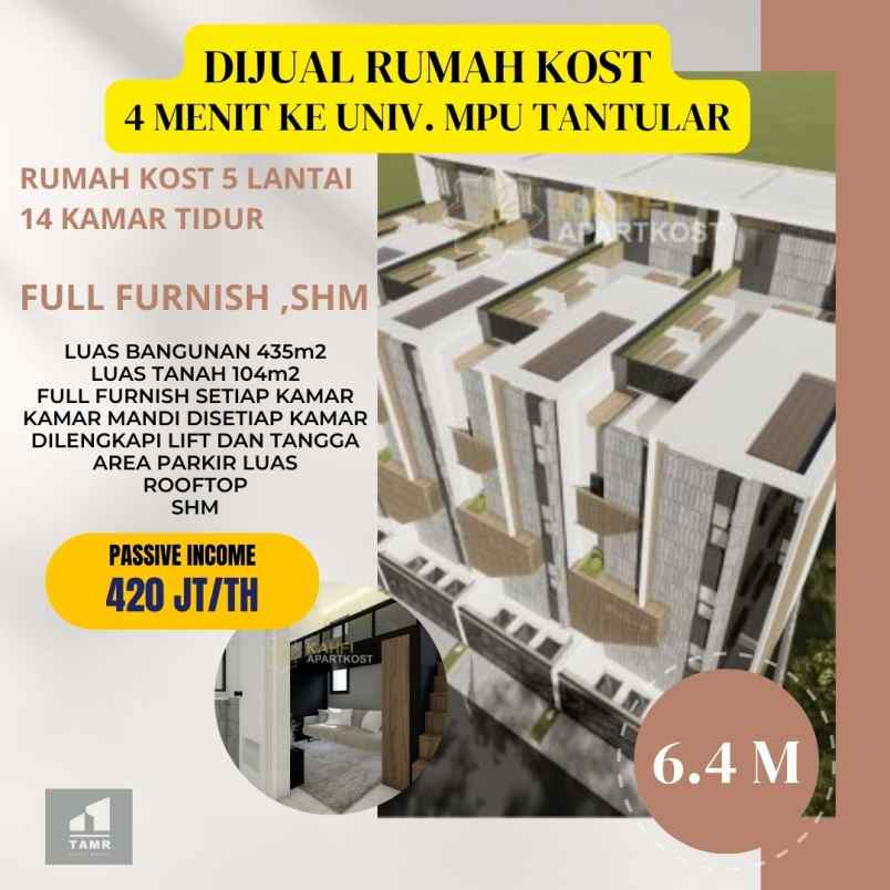 apartemen kos mewah dekat kampus trisakti mall bassura