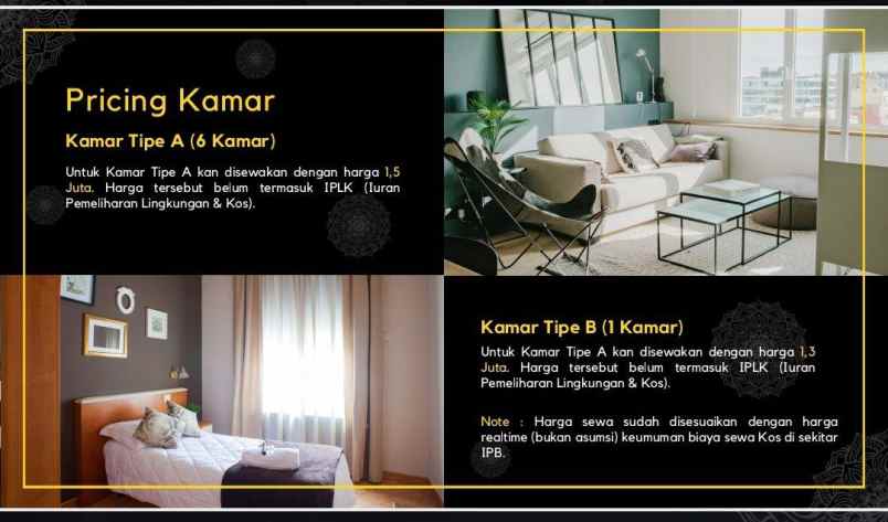 dijual kost dramaga 5 menit ke itb 6 kamar