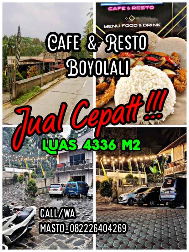 dijual resto cafe 4336m2 boyolali 5 5m nego