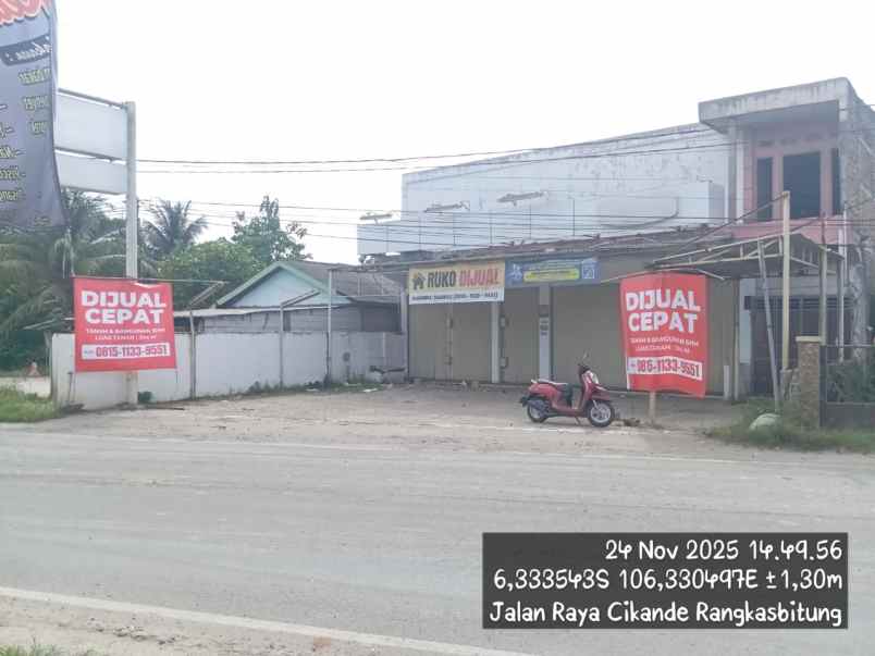 dijual ruko gudang kantor di jalan raya cikande km 10