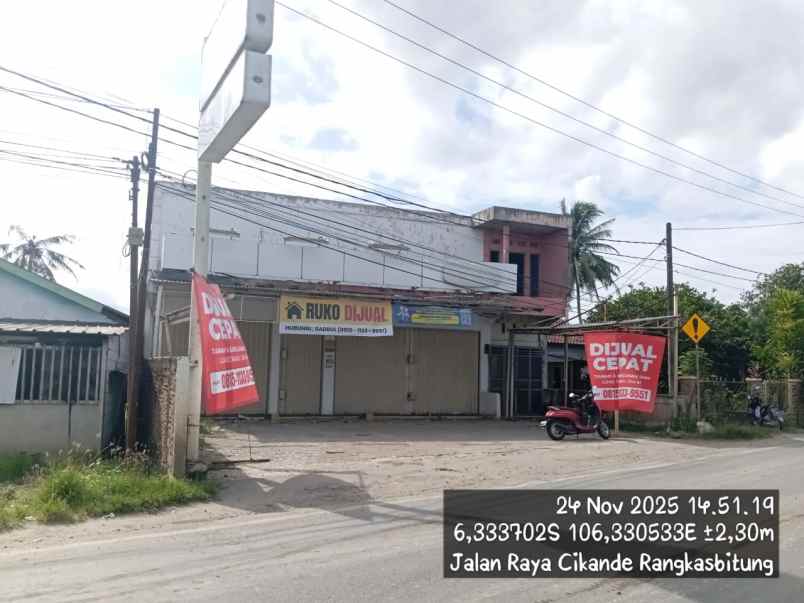 dijual ruko gudang kantor di jalan raya cikande km 10