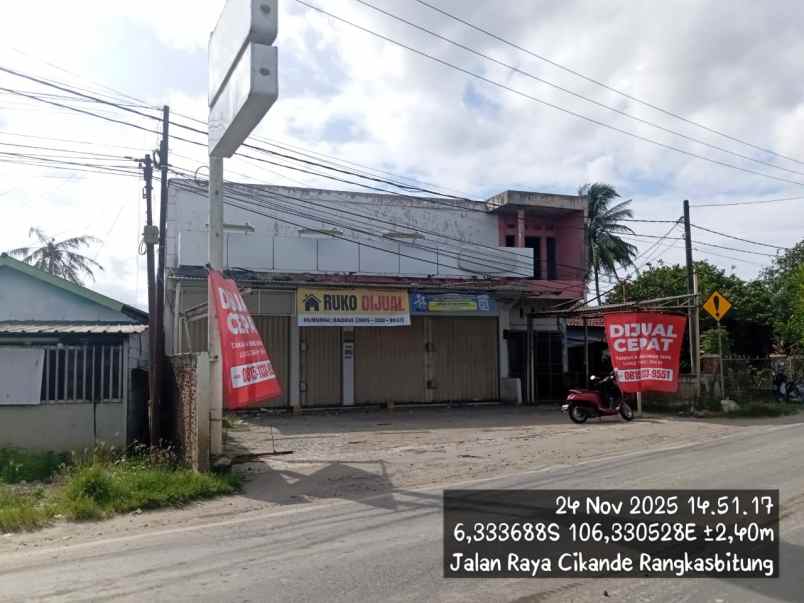 dijual ruko gudang kantor di jalan raya cikande km 10