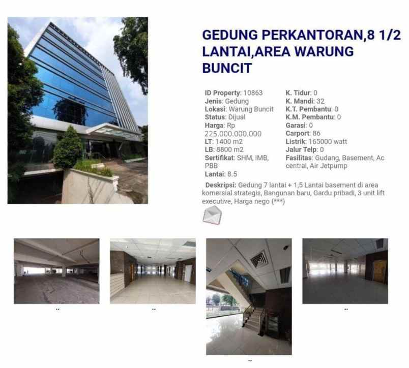 dijual ruko gudang kantor jl buncit raya