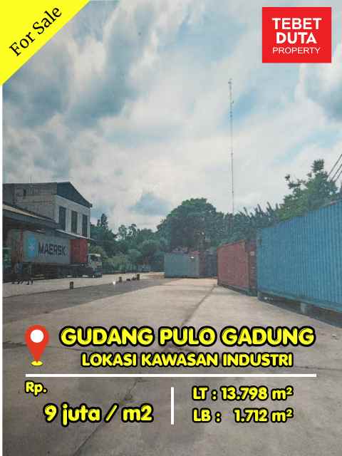 dijual ruko gudang kantor kawasan industri pulo gadung