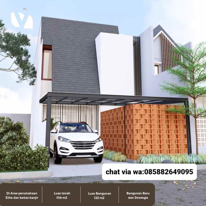 dijual rumah baru bangun di villa cinere mas