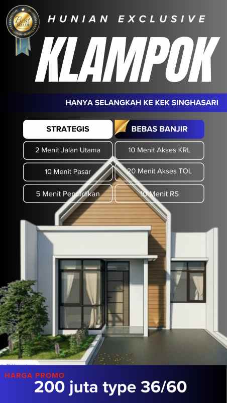dijual rumah baru singosari malang pinggir jalan aspal