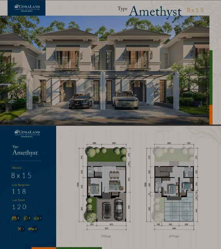 dijual rumah citraland blue oasis