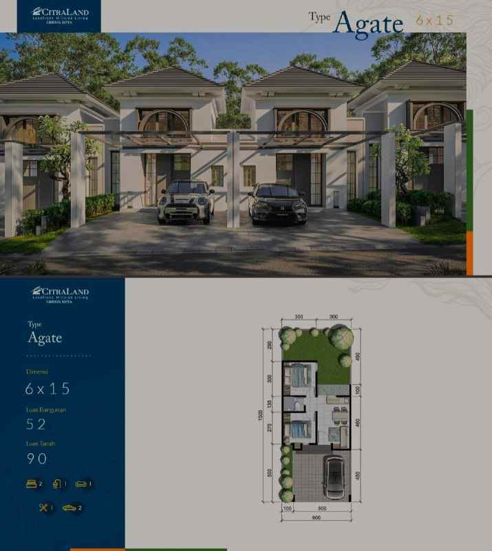 dijual rumah citraland blue oasis