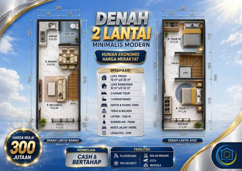 dijual rumah cluster di kramat jati jakarta timur