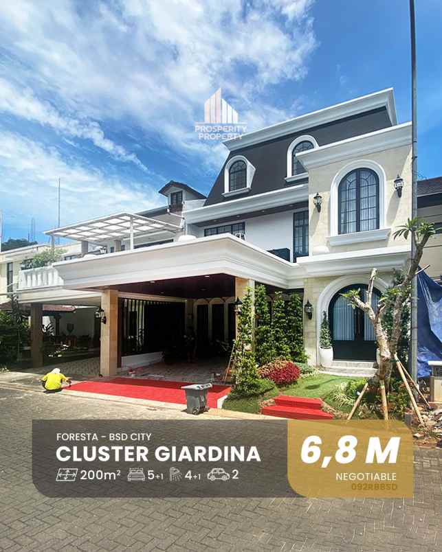 dijual rumah cluster giardina foresta
