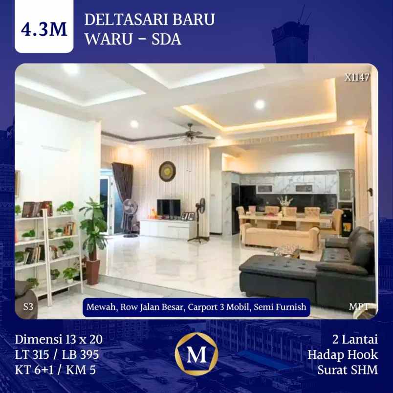 dijual rumah deltasari baru