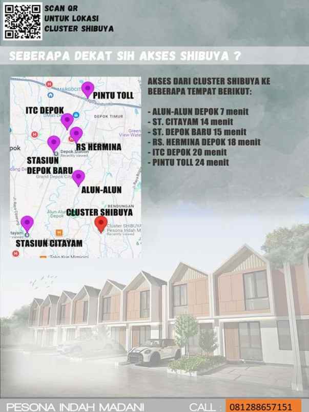 dijual rumah jalan h aman kalibaru depok