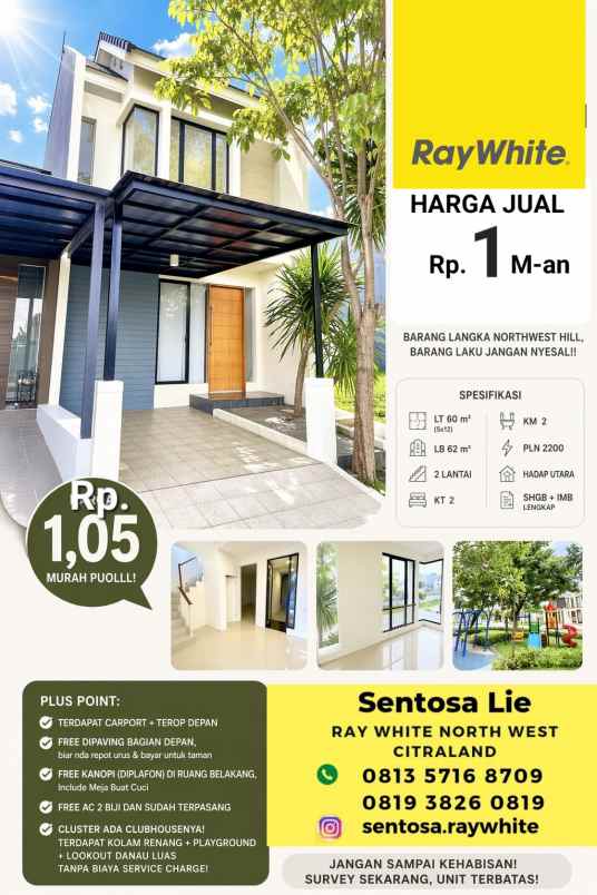 dijual rumah jalan northwest hill