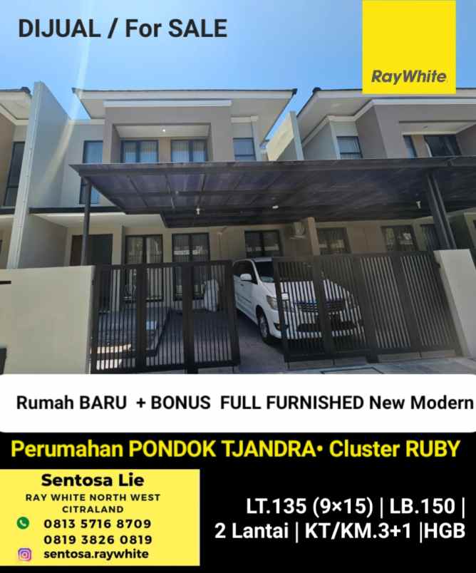 dijual rumah jalan pondok tjandra