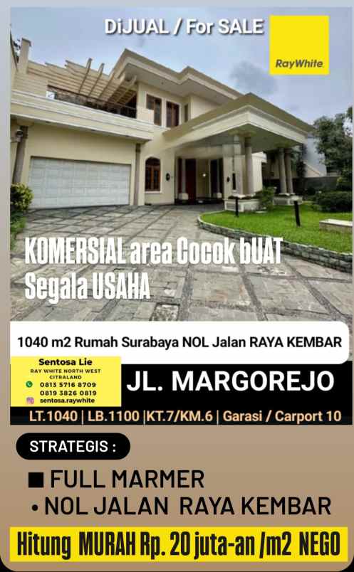 dijual rumah jalan raya margorejo