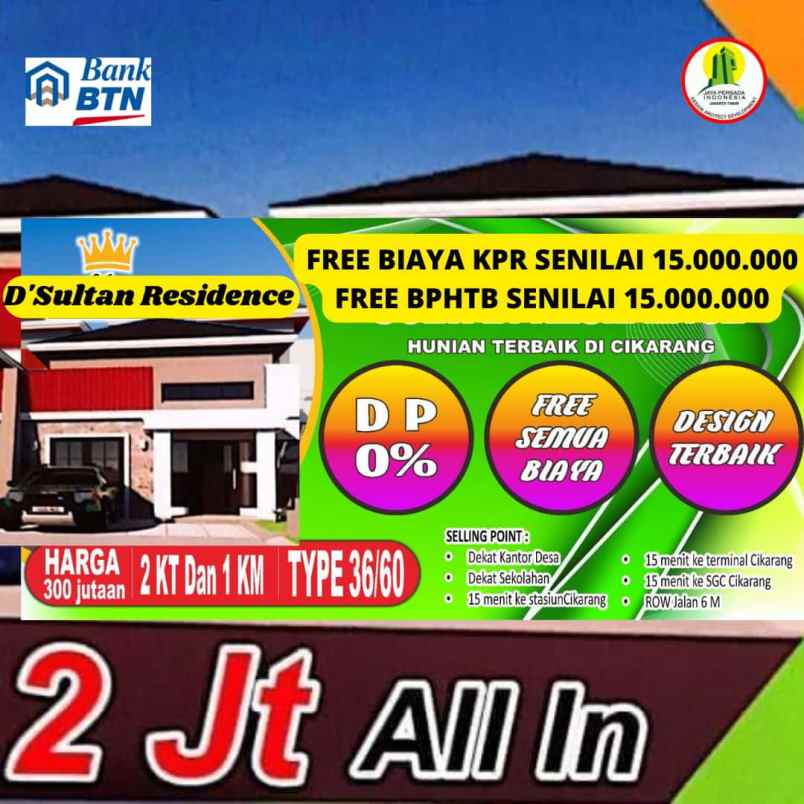 dijual rumah jl ceger kp sukaasih