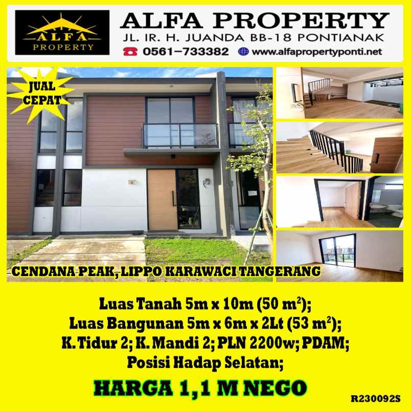 dijual rumah jl cendana peak tangerang