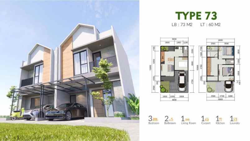 dijual rumah jl h imun jatiasih kec